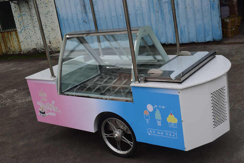 Ice cream push cart freezer