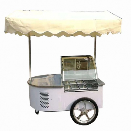 High quality low temperature customized  ice cream display carts 