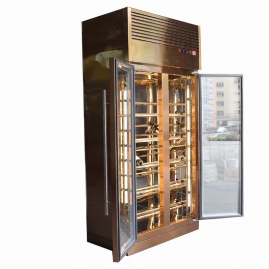 2 glass doors stainless steel wine display cooling freezer 