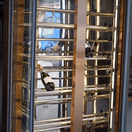 2 glass doors stainless steel wine display cooling freezer 