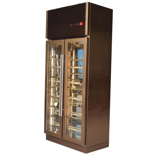 2 glass doors stainless steel wine display cooling freezer 