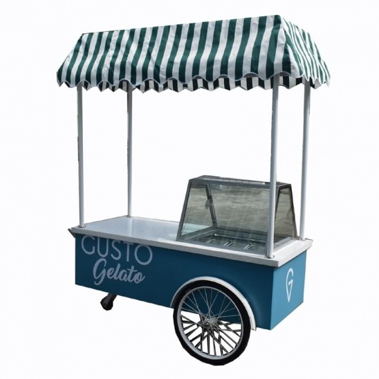 China supply mobile three wheel ice cream display freezer 