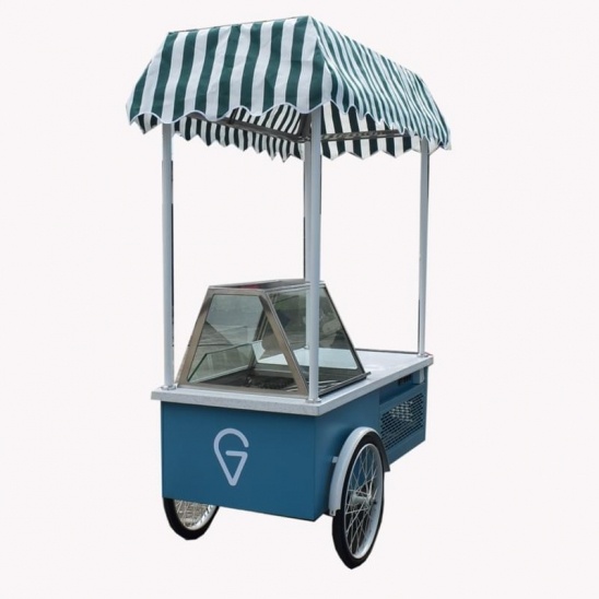 China supply mobile three wheel ice cream display freezer 