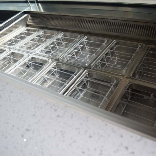 Best selling mobile stainless steel ice cream display push freezer cart 
