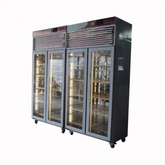 Best sale two doors Rose gold stainless steel  meat drying display freezer 