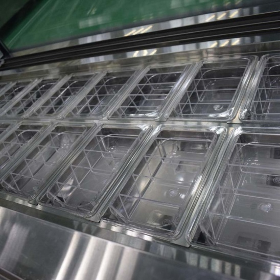 Vertical low temperature white stainless steel ice cream display cabinet 