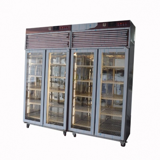 Best sale two doors Rose gold stainless steel  meat drying display freezer 