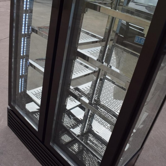 Factory direct Black custom imported beef four sides glass display freezer 