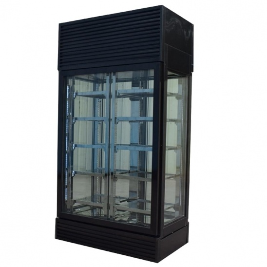Factory direct Black custom imported beef four sides glass display freezer 