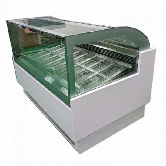 Vertical low temperature white stainless steel ice cream display cabinet 