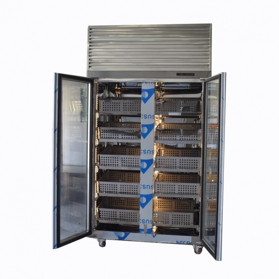 Customized  stainless steel Vegetable preservation glass door display  freezer 