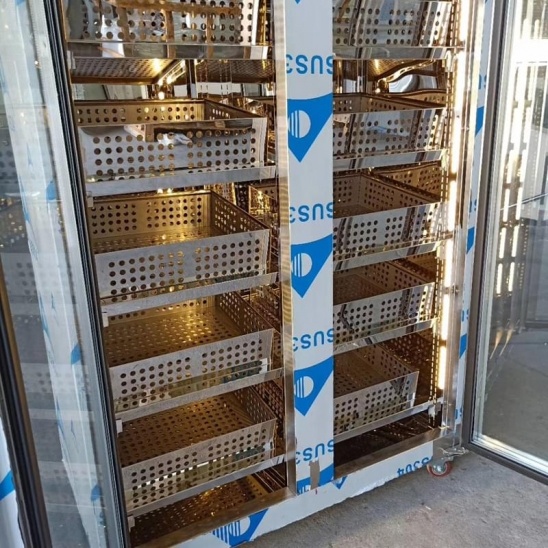 Customized  stainless steel Vegetable preservation glass door display  freezer 