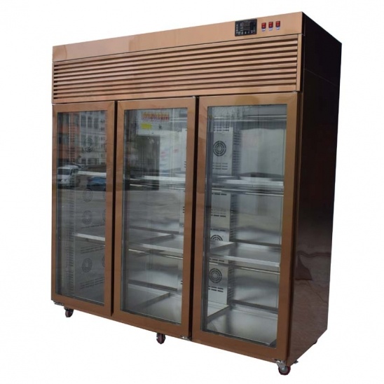 Three glass door 304 stainless steel Wind Goose display  freezer 
