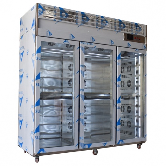 Three glass door 304 stainless steel Wind Goose display  freezer 
