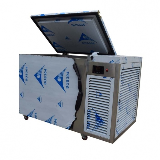 304 stainless steel horizontal elastic top opening door flip cover direct cooling freezer 