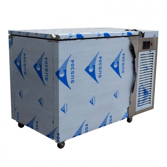 304 stainless steel horizontal elastic top opening door flip cover direct cooling freezer 