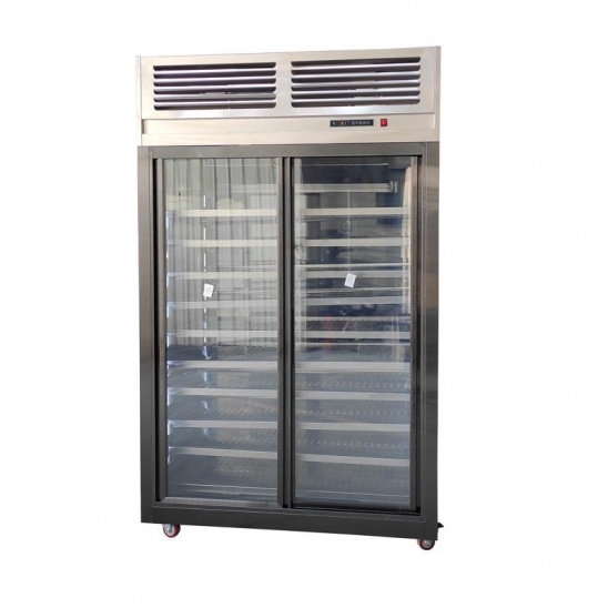 Customized  Double-sided glass sliding door double pass dish display cabinet 