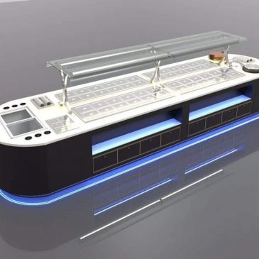  Stainless steel open display buffet table