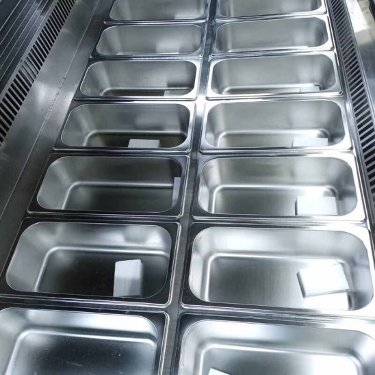 Customized flip cover white stainless steel 24 tray ice cream cabinet 