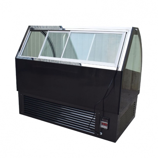 Vertical low temperature black stainless steel ice cream display  freezer 