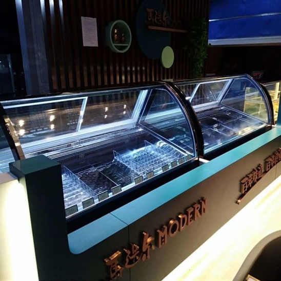 Vertical low temperature black stainless steel ice cream display  freezer 