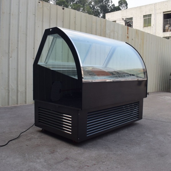 Vertical low temperature black stainless steel ice cream display  freezer 