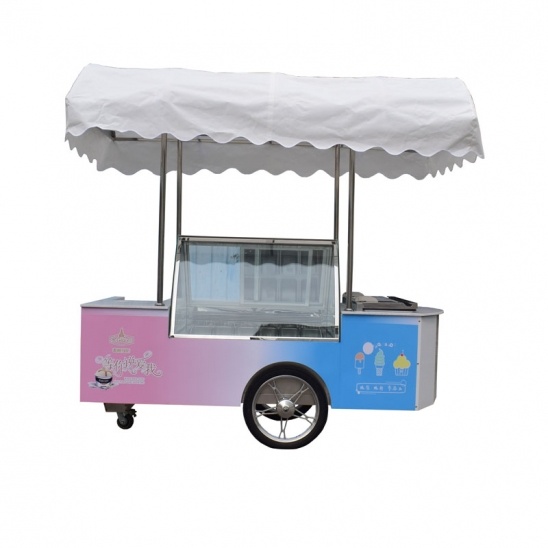 Commercial high quality electric supermarket push ice cream cart 