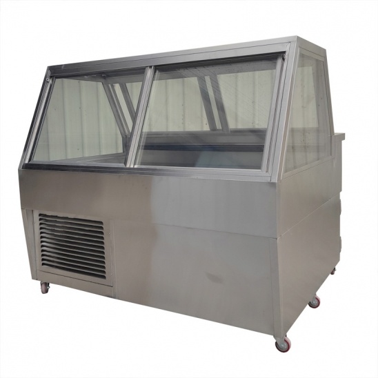 Customized dual temperature stainless steel display cabinet 