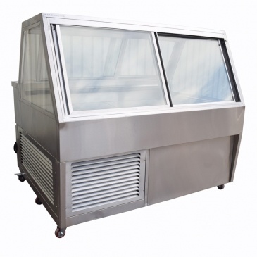 Double temperature display freezer