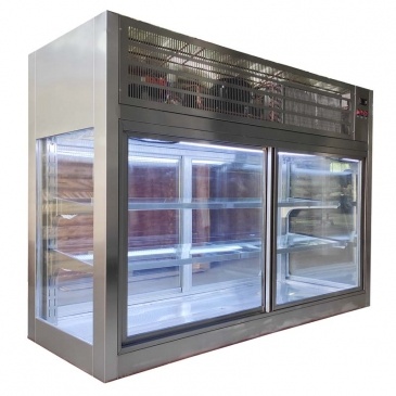Desktop hot pot glass door display freezer