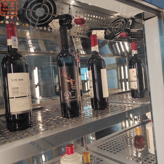 Customized double-sided glass wine cold drink display refrigerator 