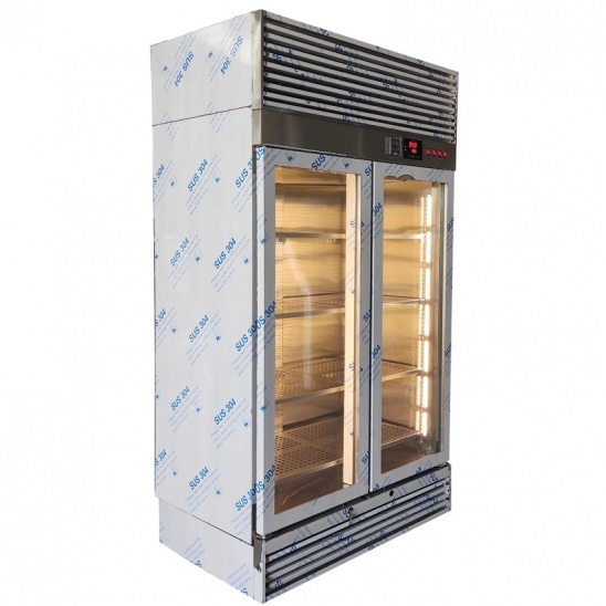 custom double door glass door dry beef mature display cabinet 