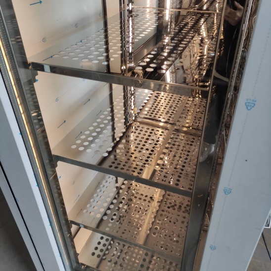Customized Whole piece of large glass stainless steel door dry beef aging cabinet 
